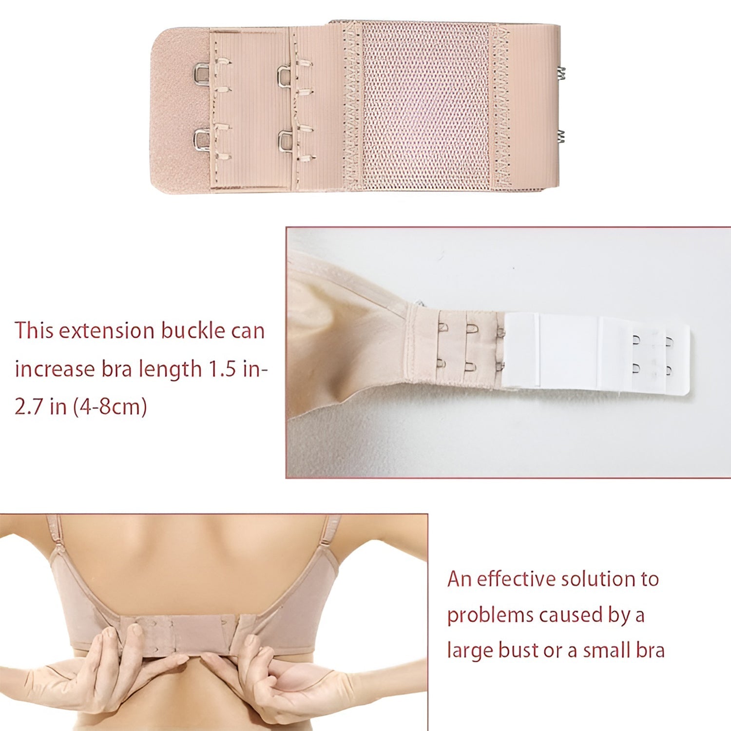 Adjustable 3-Piece Bra Extender Set with 2-Hook Adjustable 3-Piece Bra Extender Set with 2-Hook